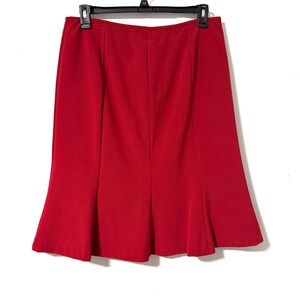 Apostrophe Stretch Women's Skirt Red Flared Below the Knee Midi‎ Length Size 16